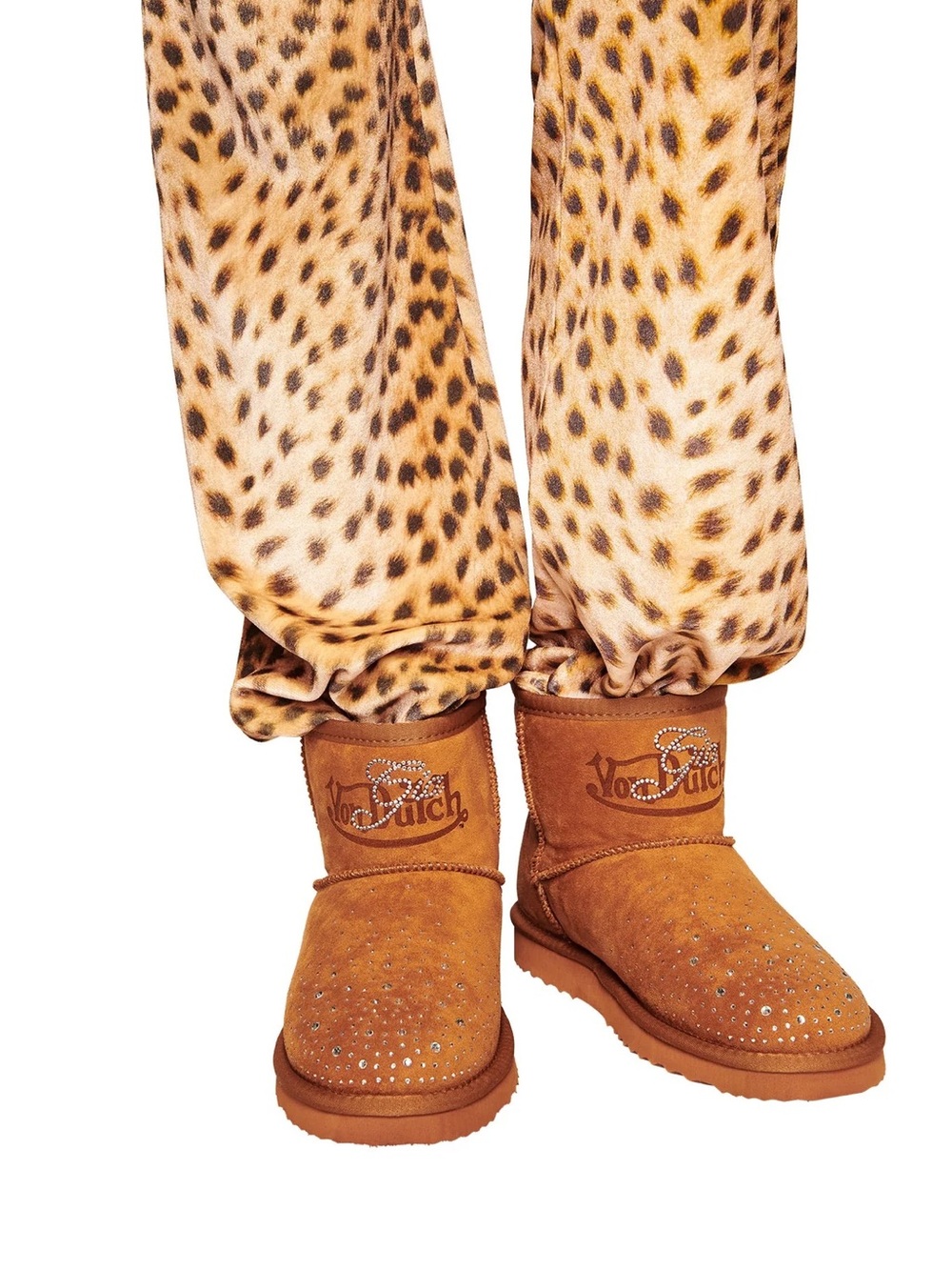 I.AM.GIA X VON DUTCH FAUX SHEARLING MINI BOOT CHESTNUT 6 US
